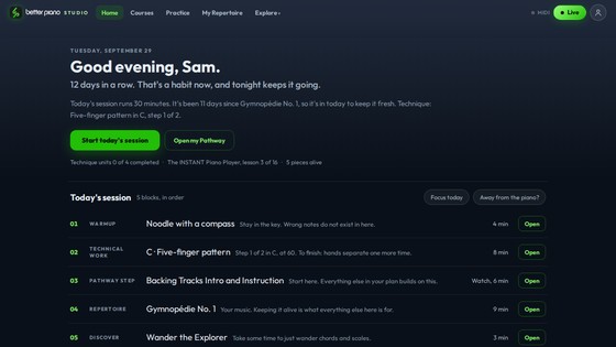The Studio home page in the Slate look